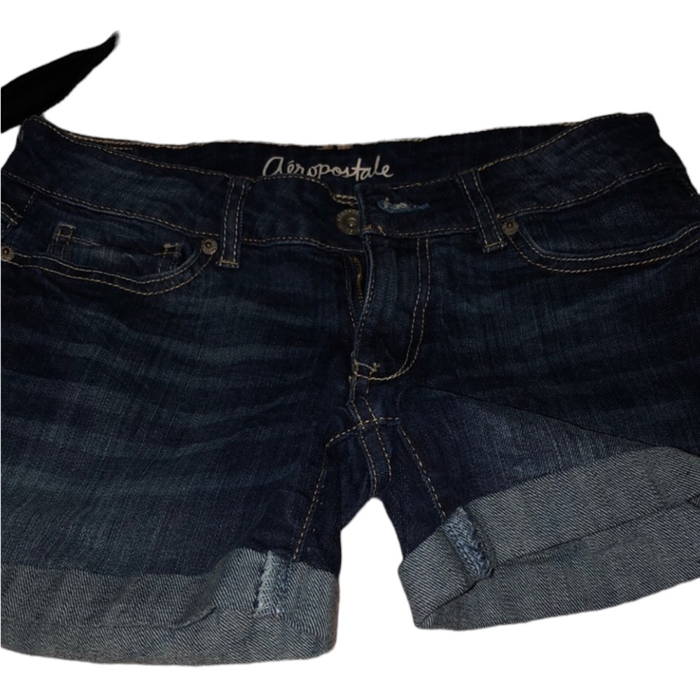 Aeropostale size 2 blue dark jean shorts with stretch